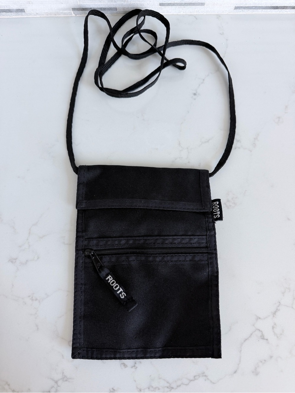 Unisex Roots Black Crossbody Neck Pouch Bag